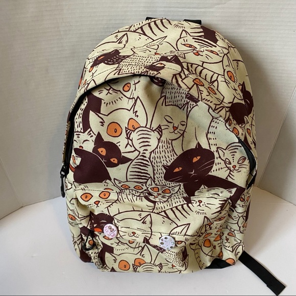 Cat pattern School College Kitty Backpack - O/S - Picture 2 of 16
